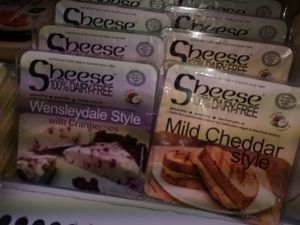 Scotland-produced vegan cheese, 'Sheese' at Quality Vitamins and Herbs in Glasgow