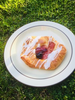 Fresh cherry pastry at Quality Vitamins and Herbs in Glasgow
