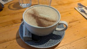 Oat milk chai latte at Roots  Fruits and Flowers - Great Western in Glasgow