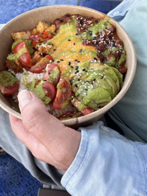 Chicken salad with rice   at Natural Market LT in Klaipeda