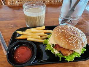 Burger & hasio signature coffee blend at LiuJia Kitchen in Tangerang