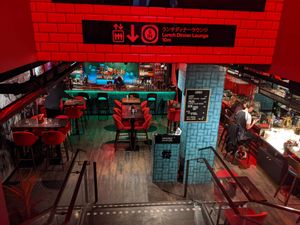 The stairs down to SIN Ramen.  at SIN in Stockholm