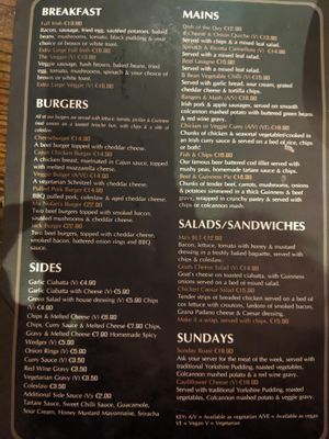 Menu 1  at Ma Nolan's Irish Pub in Nice