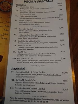 Lunch menu at Saigon Quan in Munich