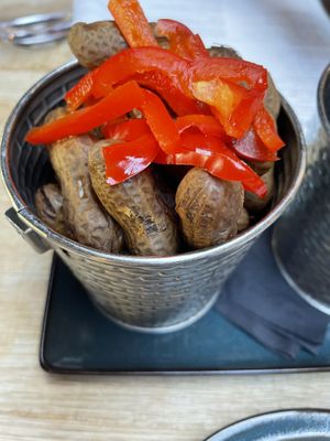 Boiled peanuts… not as bad as canned ones but not I’ve had better from gas stations. 🤷🏻‍♀️   at Whiskey Kitchen in Raleigh