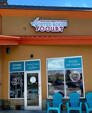 Outside of building at Twisted Roots Frozen Yogurt in Longmont