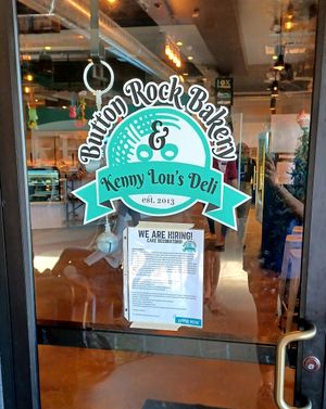 Front door at Button Rock Bakery & Kenny Lou's Deli in Lafayette