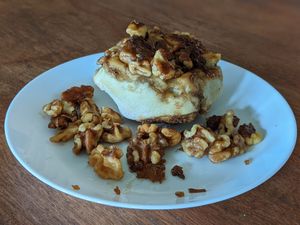 Vegan sticky bun at Ugly Biscuits Bed and Breakfast in Baraboo