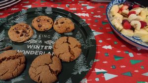 Chocolate chip & ginger cookies (soooo good) and fruit salad at Ugly Biscuits Bed and Breakfast in Baraboo