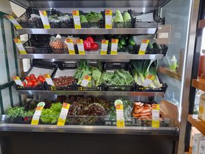 fresh veggie display at Mercearia Bio in Portimao