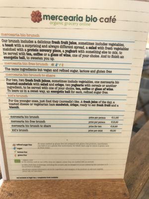 Menú  at Mercearia Bio in Portimao