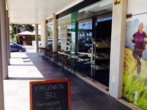 Seating area at Mercearia Bio in Portimao