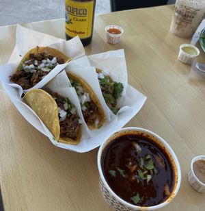 Birria taco platter  at Tacotarian - Blue Diamond Rd in Las Vegas