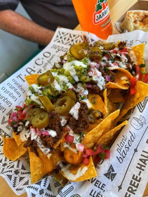 Nachos with carne asada   at Tacotarian - Blue Diamond Rd in Las Vegas
