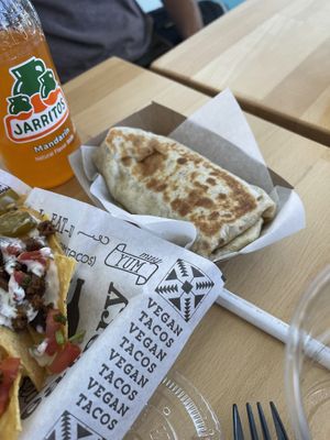 Kids bean and cheese burrito   at Tacotarian - Blue Diamond Rd in Las Vegas