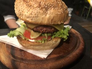 California burger vegan at Origami in La Spezia
