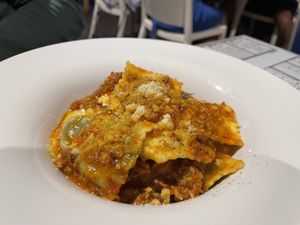 Ravioli with ragout   at Origami in La Spezia