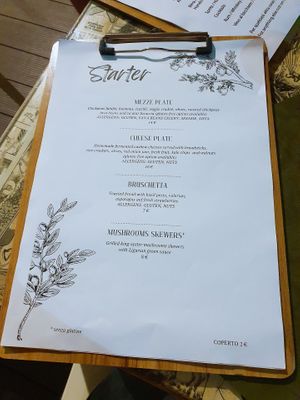 The menu at Origami in La Spezia
