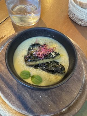 Fave e zicoria saltate   at Origami in La Spezia