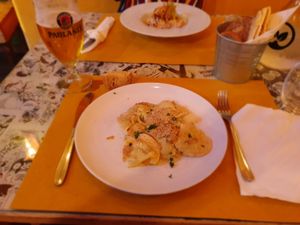 Raviolis at Origami in La Spezia