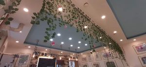 The interior at The Oneness Fountain Heart Vegan/Vegetarian Cafe in Ulaanbaatar