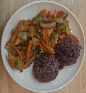 Orient express at The Oneness Fountain Heart Vegan/Vegetarian Cafe in Ulaanbaatar