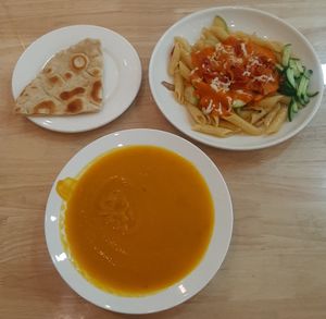 Lunch set at The Oneness Fountain Heart Vegan/Vegetarian Cafe in Ulaanbaatar