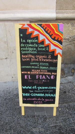 El Piano's sandwich board at El Piano - Malaga in Malaga