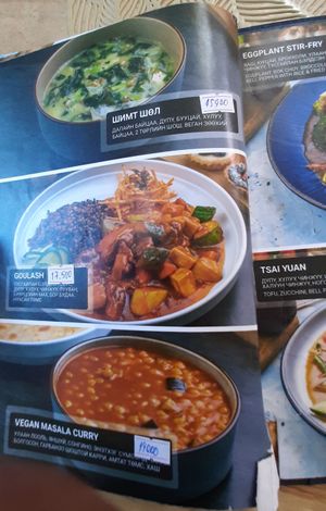 The menu at Agnista Restaurant - Lagshan Center in Ulaanbaatar