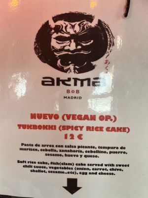 Vegan tukbokki   at Korean Kitchen in Madrid