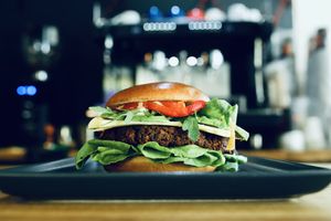 Vegan Plat Based Burger   at Quwwa in Busteni