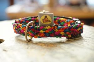 Small collars for cats and tiny dogs. Made with the same love and dedication than the large ones. Just shrinked down.  at hundsfutter in Madrid