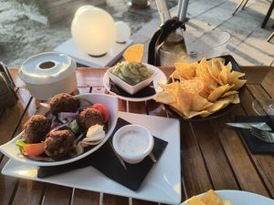 Falafel and guacamole at Can Jaume Beach Bar in Ibiza