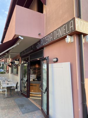 Entrance/outdoor seating.  at Pizzeria Daniela in Montebelluna