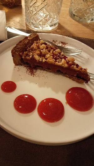 Crostata lampone e gianduia at Pizzeria Daniela in Montebelluna