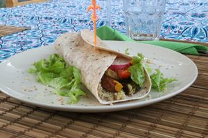 wrap with quinoa and vegetables at Kasa d' Vizin Restaurant in Eito