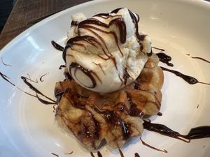 Vegan waffle and ice cream  at Fat Hippo in Nottingham