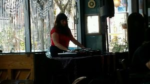 dj in da house at The Den Cafe in Santa Ana