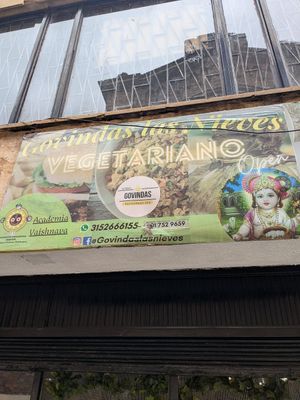 Exterior sign at Govindas Las Nieves in Bogota