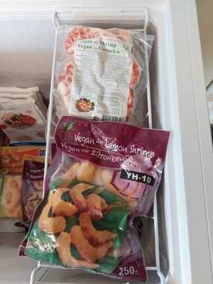 Frozen vegan seafood at Jennings Plantry in Ashford