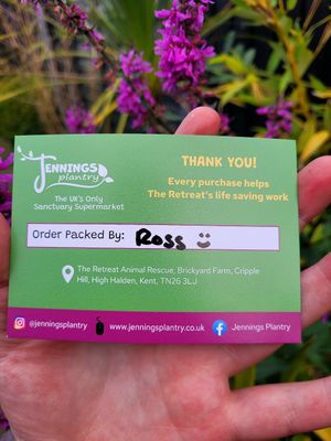 Jennings Plantry Parcel Card. at Jennings Plantry in Ashford