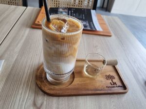 Coffee latte at Fortunate Coffee Golf Island in Jakarta