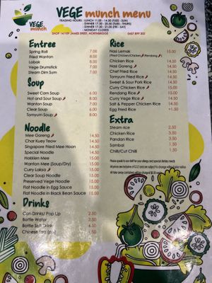 Menu  at Vege Munch in Northbridge