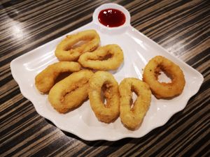 Fried Vegan Squid Rings at Vege Munch in Northbridge
