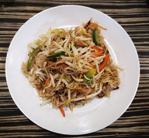 Singapore Fried Mee Hoon at Vege Munch in Northbridge