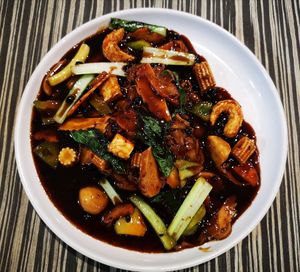 Flat Noodle in Black Bean Sauce at Vege Munch in Northbridge