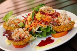 Maxican taco cup  at Rasayana Raw Food Cafe in Pattaya