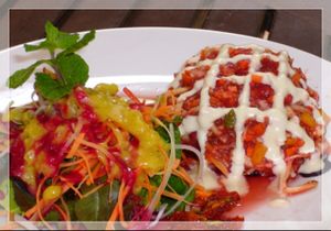 eggplant lasagna at Rasayana Raw Food Cafe in Pattaya