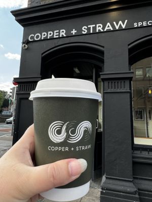 Very nice Latte macchiato with oat milk  at Copper + Straw in Dublin