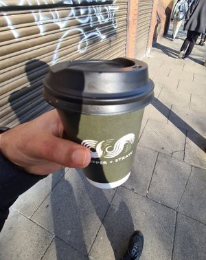 Coffee Latte with oat milk at Copper + Straw in Dublin